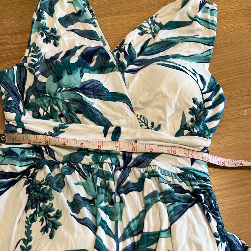 NEW Soma Goddess Tropical Print Maxi Dress in Teal & White size Small - Picture 9 of 10